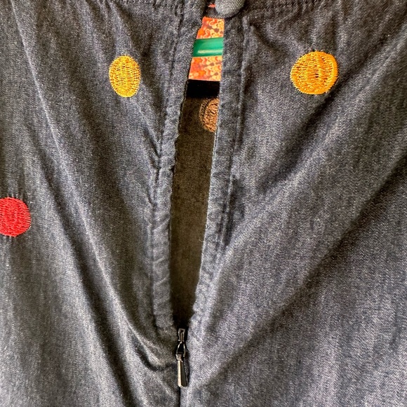 Denim & Rainbow polka dot eShakti dress XL - Picture 6 of 8